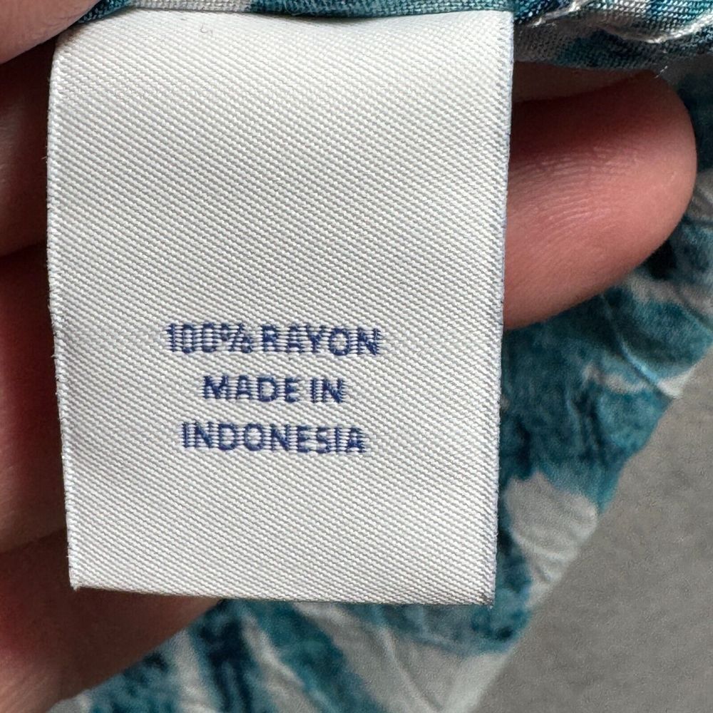 Caribbean Camp Shirt Mens 3XB Blue White Tropical Palm Short Sleeve Button NWOT - Picture 8 of 9